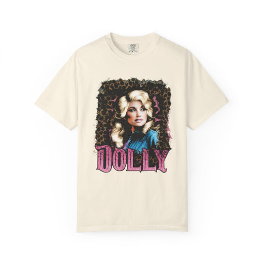 Dolly Tribute Comfort Colors T-Shirt, Leopard Portrait