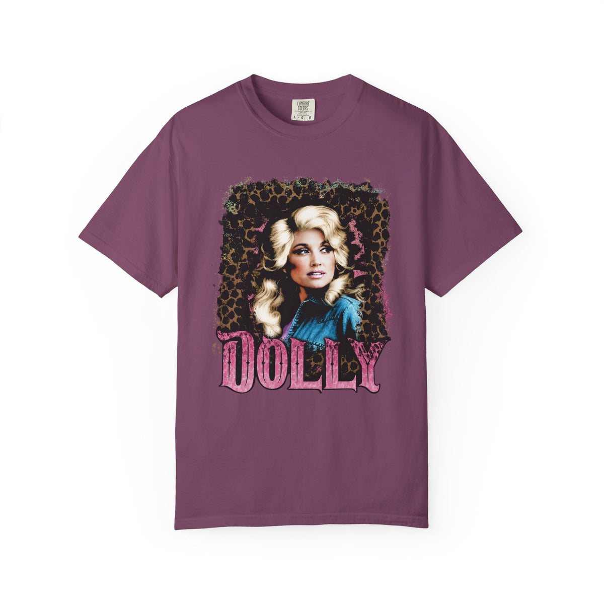 Dolly Tribute Comfort Colors T-Shirt, Leopard Portrait