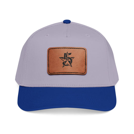 5 Star Electric Mid Profile Baseball Cap with Leather Patch (Rectangle)