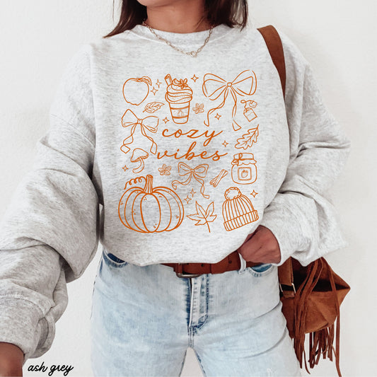 Cozy Vibes Doodle Sweatshirt *4 Colors (S-3X)