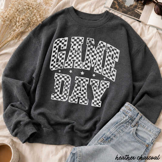 Game Day Checkered Sweatshirt *6 Colors (S-3X)