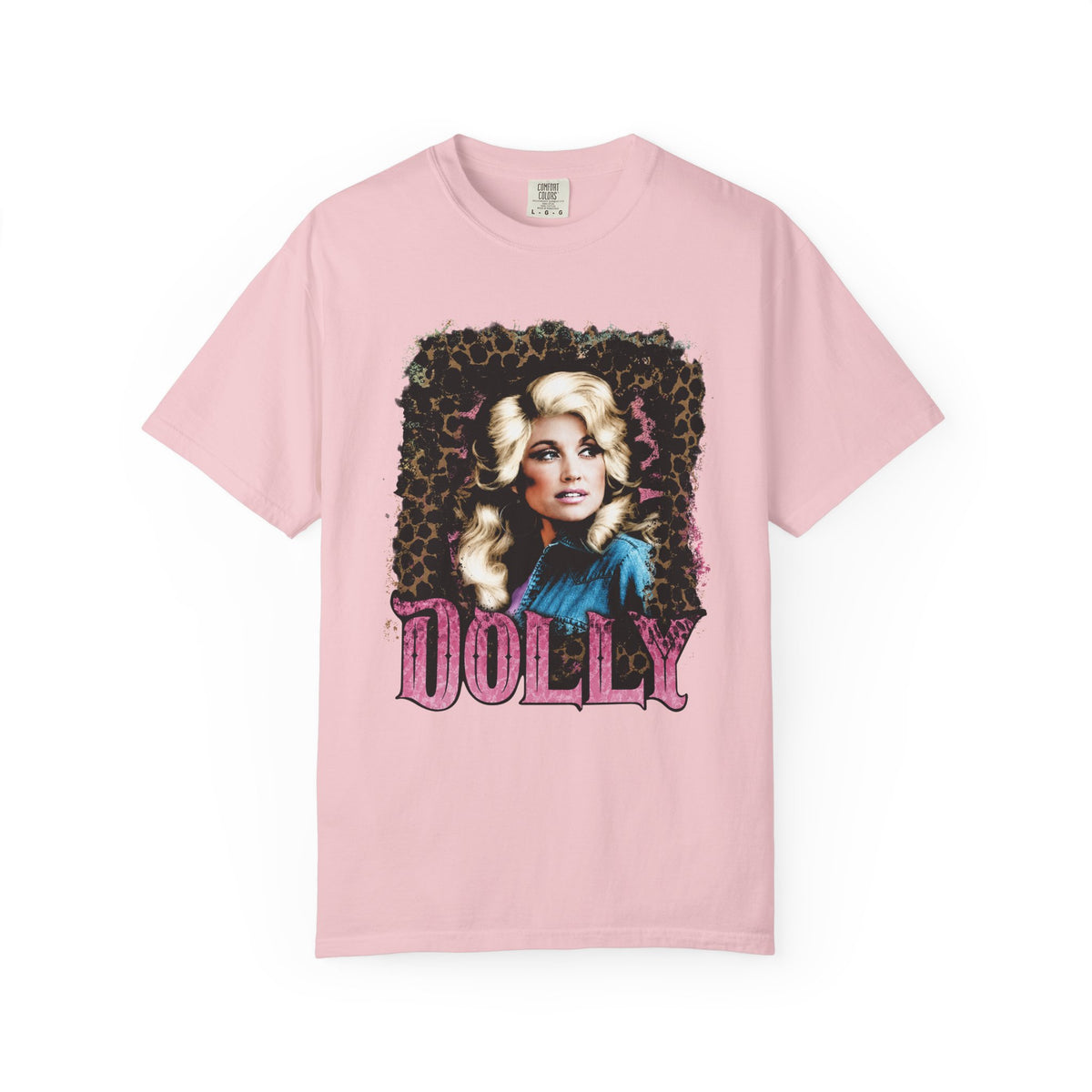 Dolly Tribute Comfort Colors T-Shirt, Leopard Portrait