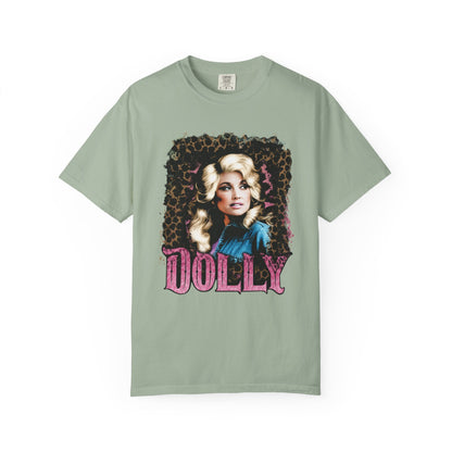 Dolly Tribute Comfort Colors T-Shirt, Leopard Portrait