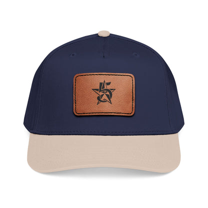 5 Star Electric Mid Profile Baseball Cap with Leather Patch (Rectangle)