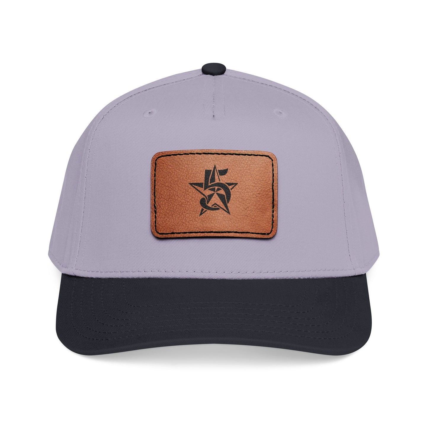 5 Star Electric Mid Profile Baseball Cap with Leather Patch (Rectangle)
