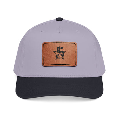 5 Star Electric Mid Profile Baseball Cap with Leather Patch (Rectangle)