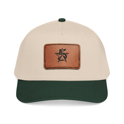 5 Star Electric Mid Profile Baseball Cap with Leather Patch (Rectangle)
