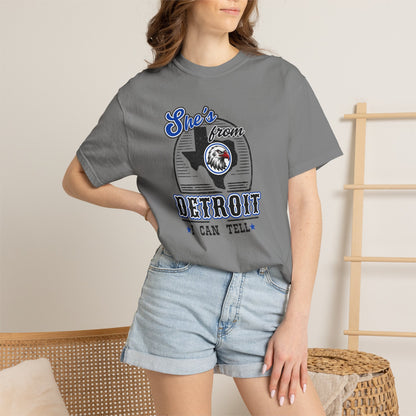 She's From Detroit I Can Tell Tee | Comfort Colors Game Day Shirt