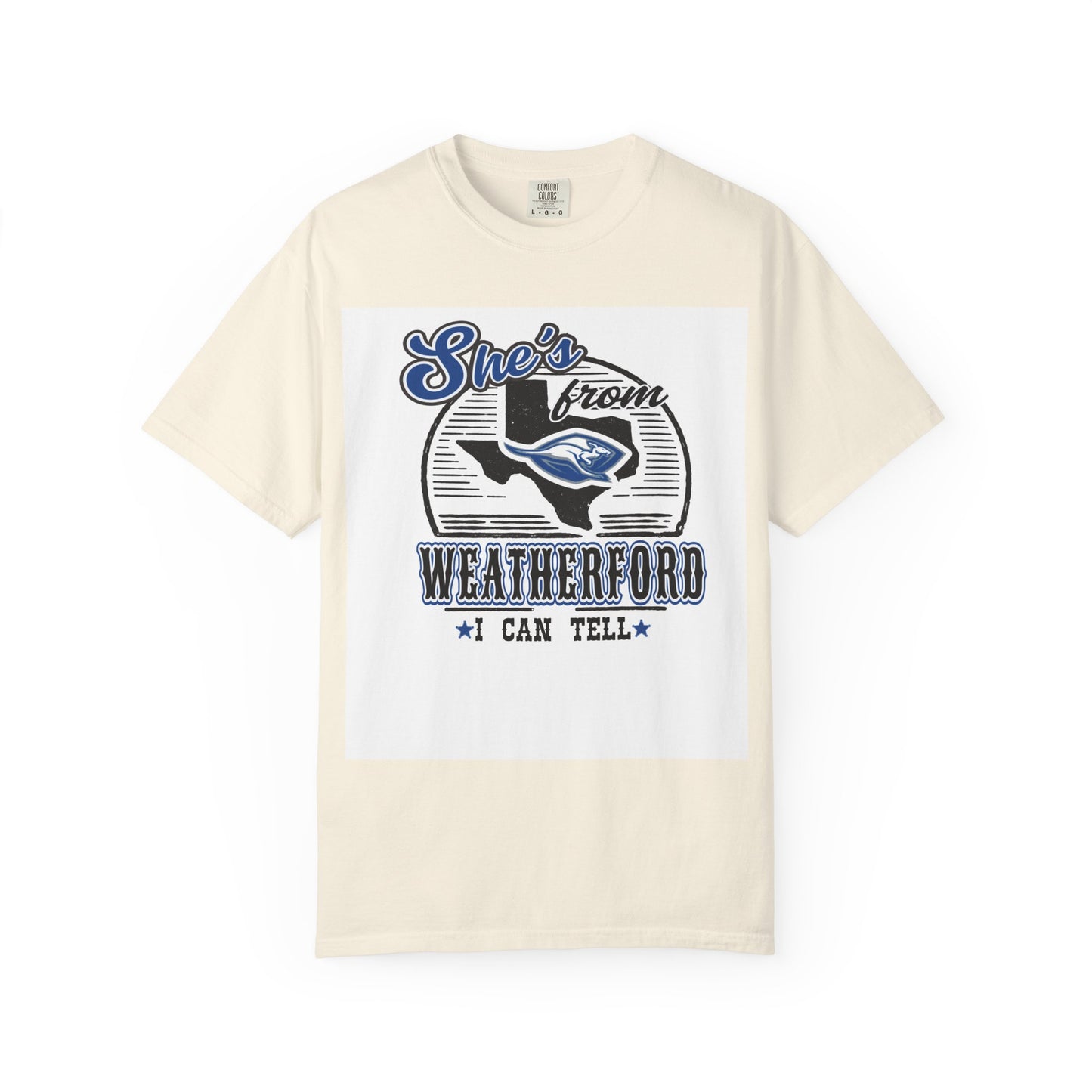 She's From Weatherford I Can Tell Tee | Comfort Colors Game Day Shirt