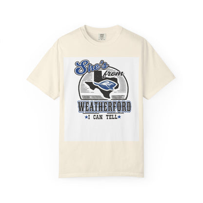 She's From Weatherford I Can Tell Tee | Comfort Colors Game Day Shirt
