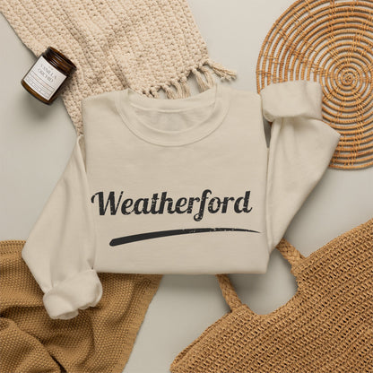 Weatherford Crewneck Sweatshirt — Classic Script Town Pride Pullover