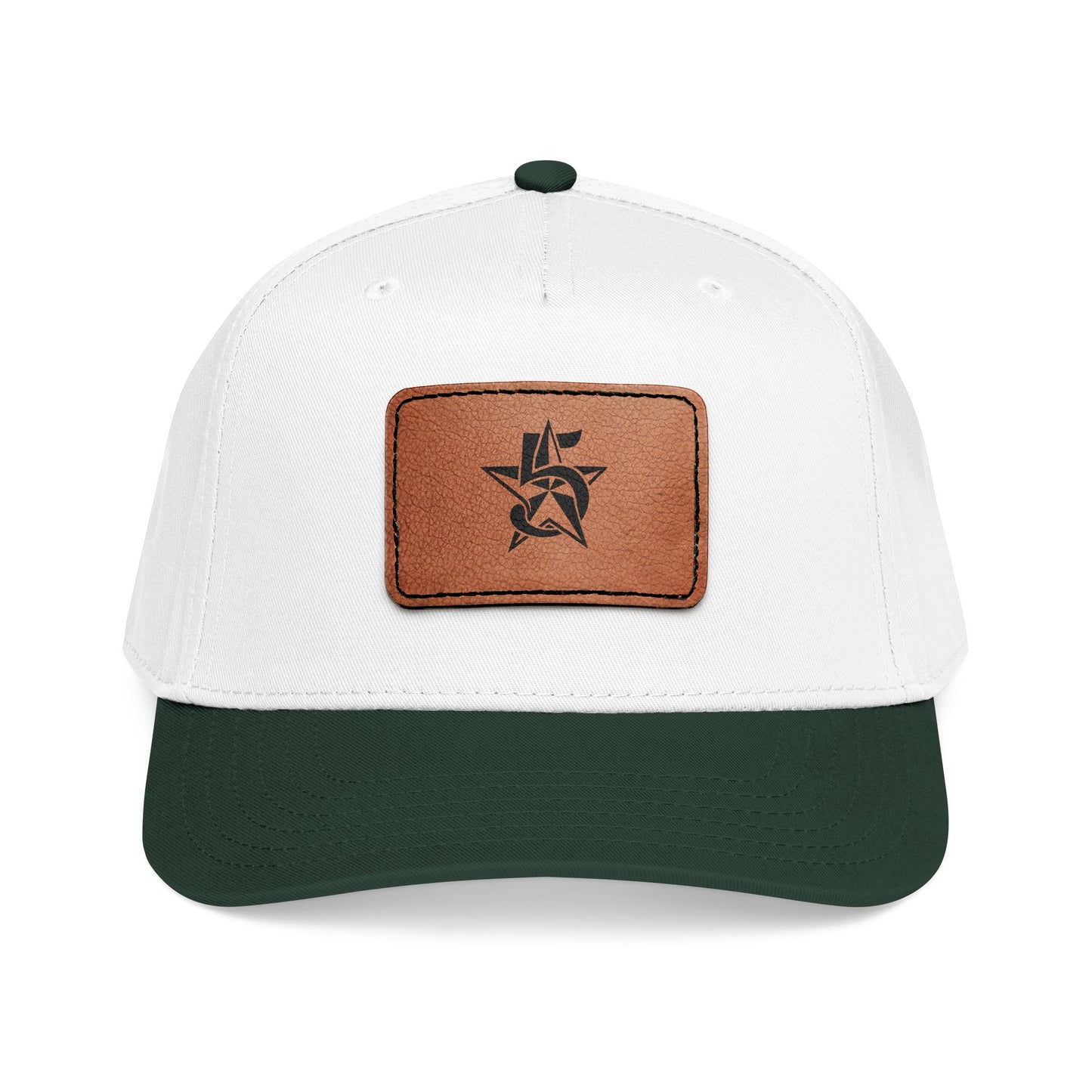 5 Star Electric Mid Profile Baseball Cap with Leather Patch (Rectangle)
