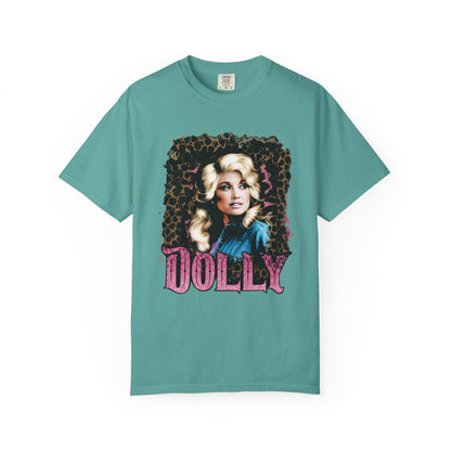 Dolly Tribute Comfort Colors T-Shirt, Leopard Portrait