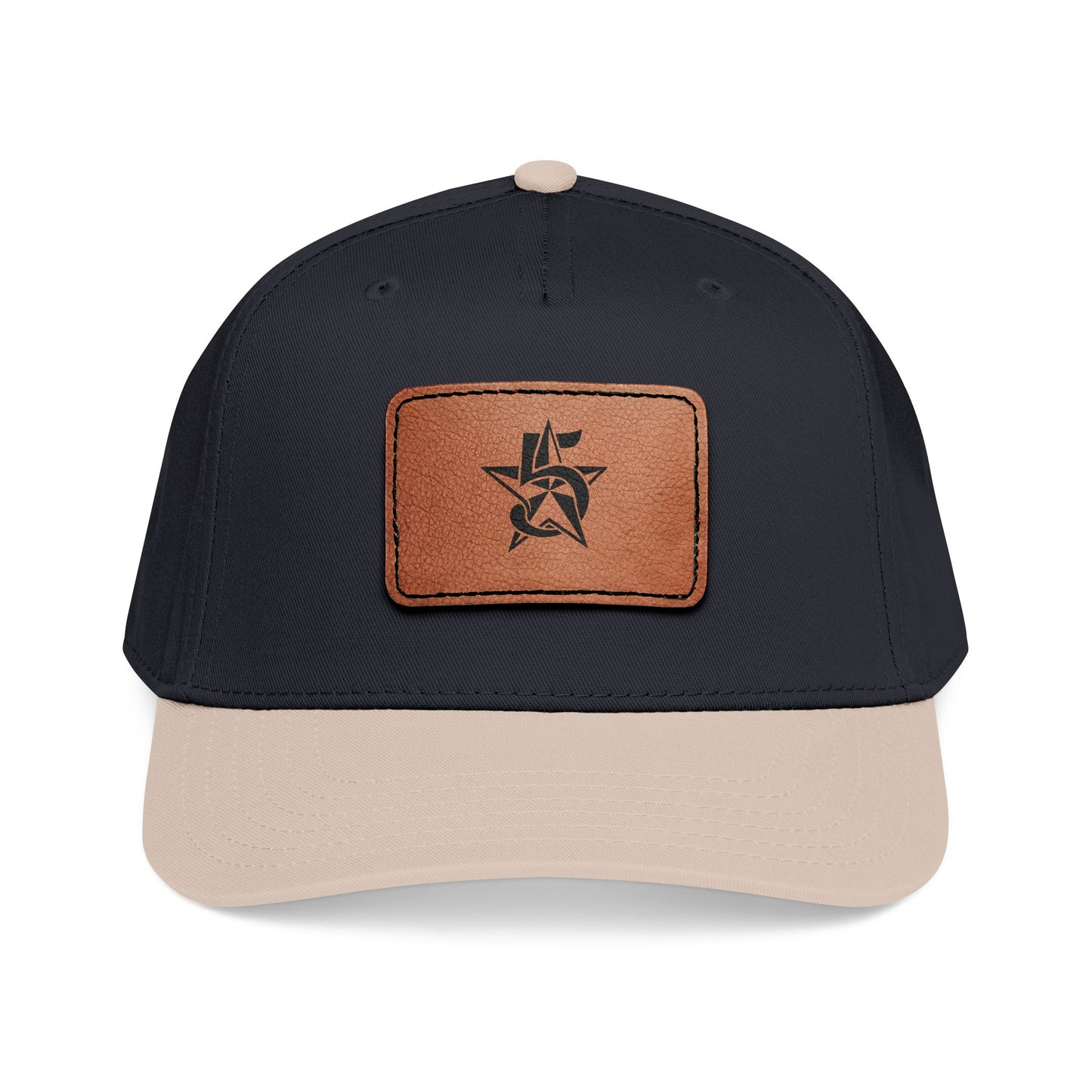 5 Star Electric Mid Profile Baseball Cap with Leather Patch (Rectangle)