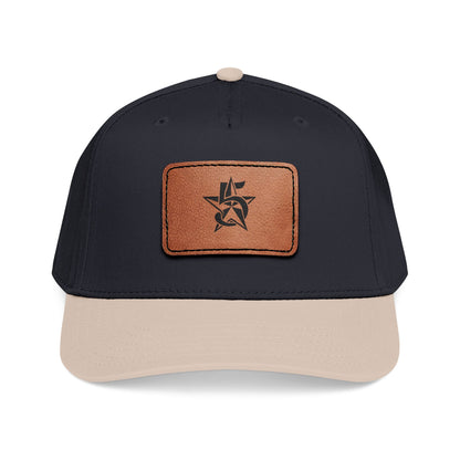 5 Star Electric Mid Profile Baseball Cap with Leather Patch (Rectangle)
