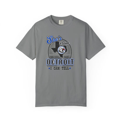 She's From Detroit I Can Tell Tee | Comfort Colors Game Day Shirt