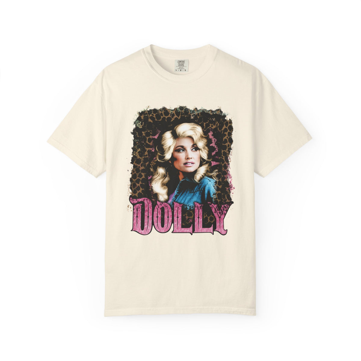 Dolly Tribute Comfort Colors T-Shirt, Leopard Portrait