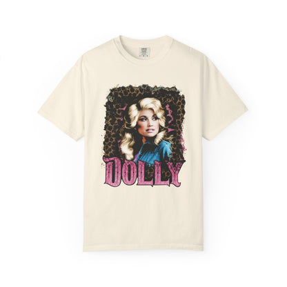 Dolly Tribute Comfort Colors T-Shirt, Leopard Portrait