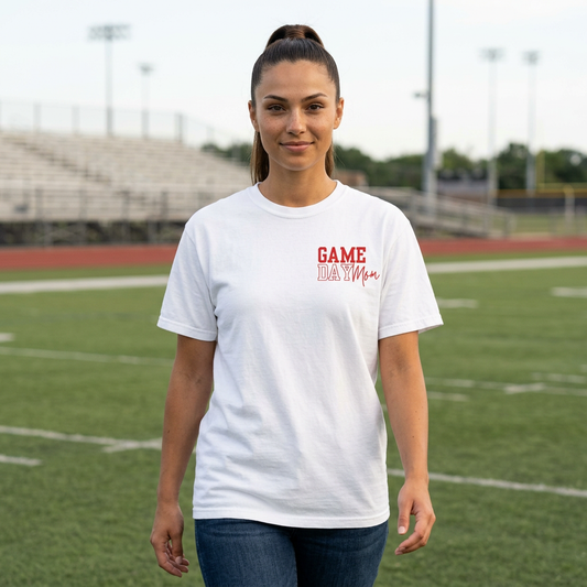 T-Shirt — 'Game Day Mama' Minimalist Chest Logo Shirt