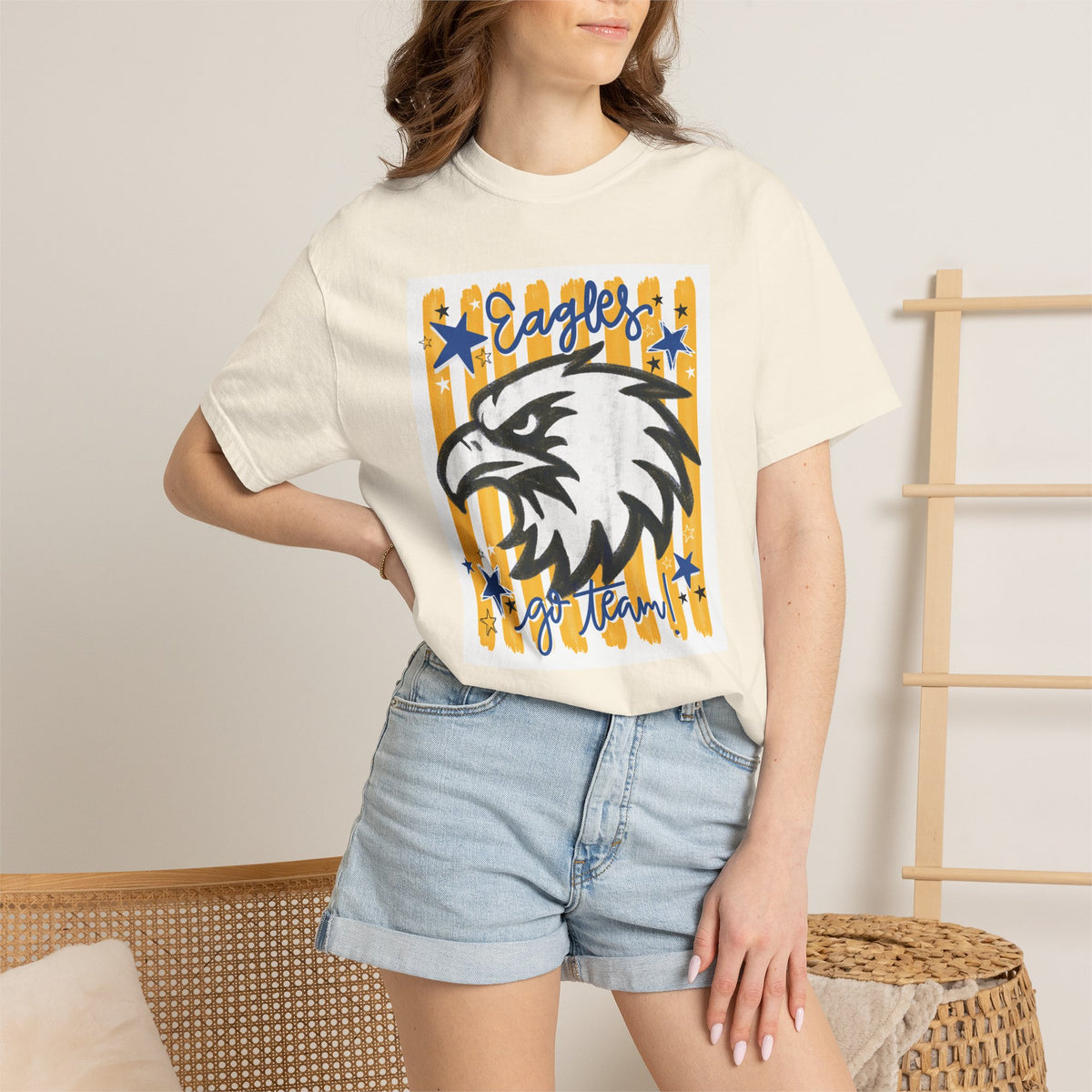 Go Team School Spirit T-Shirt | Comfort Colors Eagles Fan Tee