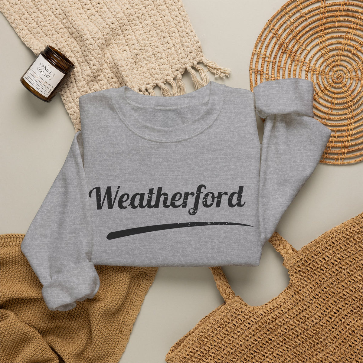 Weatherford Crewneck Sweatshirt — Classic Script Town Pride Pullover