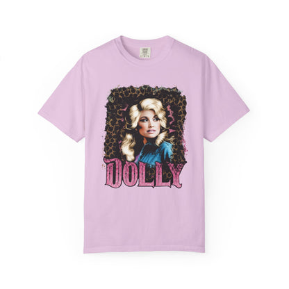 Dolly Tribute Comfort Colors T-Shirt, Leopard Portrait