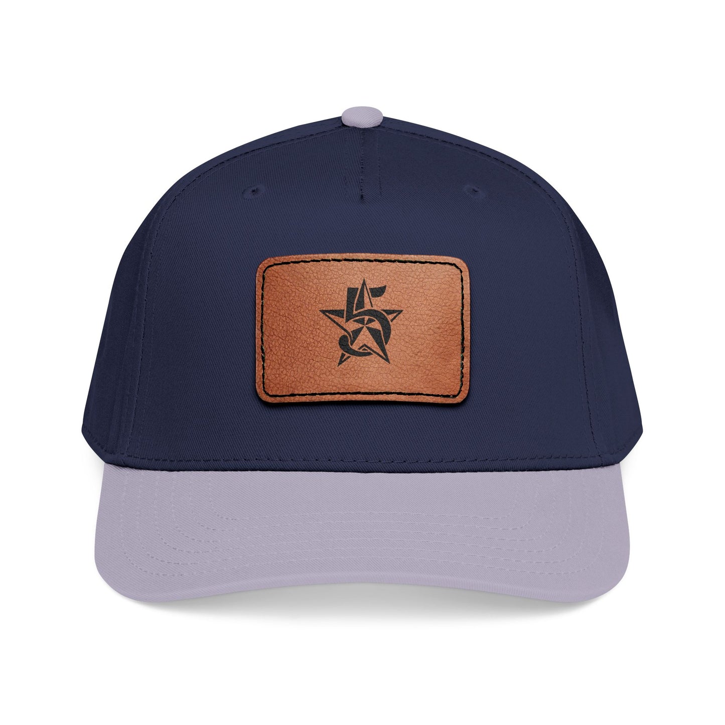 5 Star Electric Mid Profile Baseball Cap with Leather Patch (Rectangle)