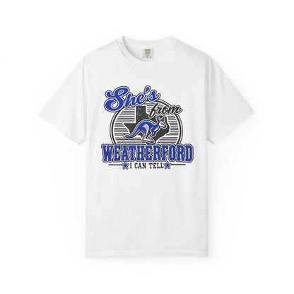 She's From Weatherford I Can Tell Tee | Comfort Colors Game Day Shirt