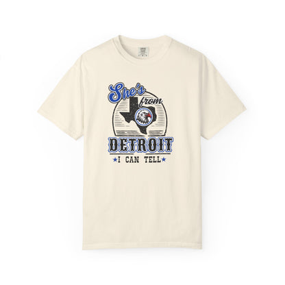 She's From Detroit I Can Tell Tee | Comfort Colors Game Day Shirt