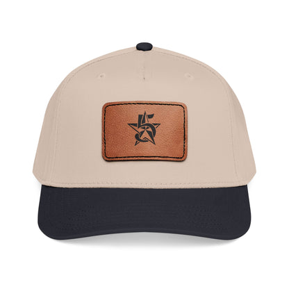 5 Star Electric Mid Profile Baseball Cap with Leather Patch (Rectangle)