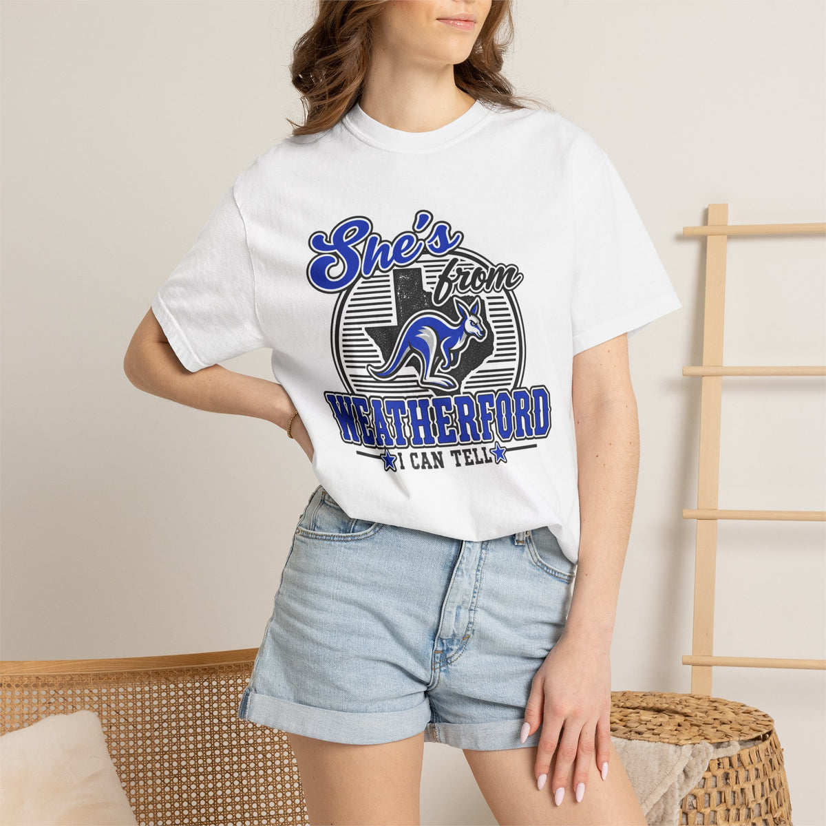 She's From Weatherford I Can Tell Tee | Comfort Colors Game Day Shirt