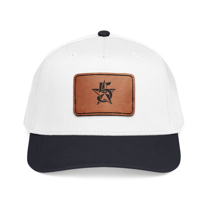 5 Star Electric Mid Profile Baseball Cap with Leather Patch (Rectangle)