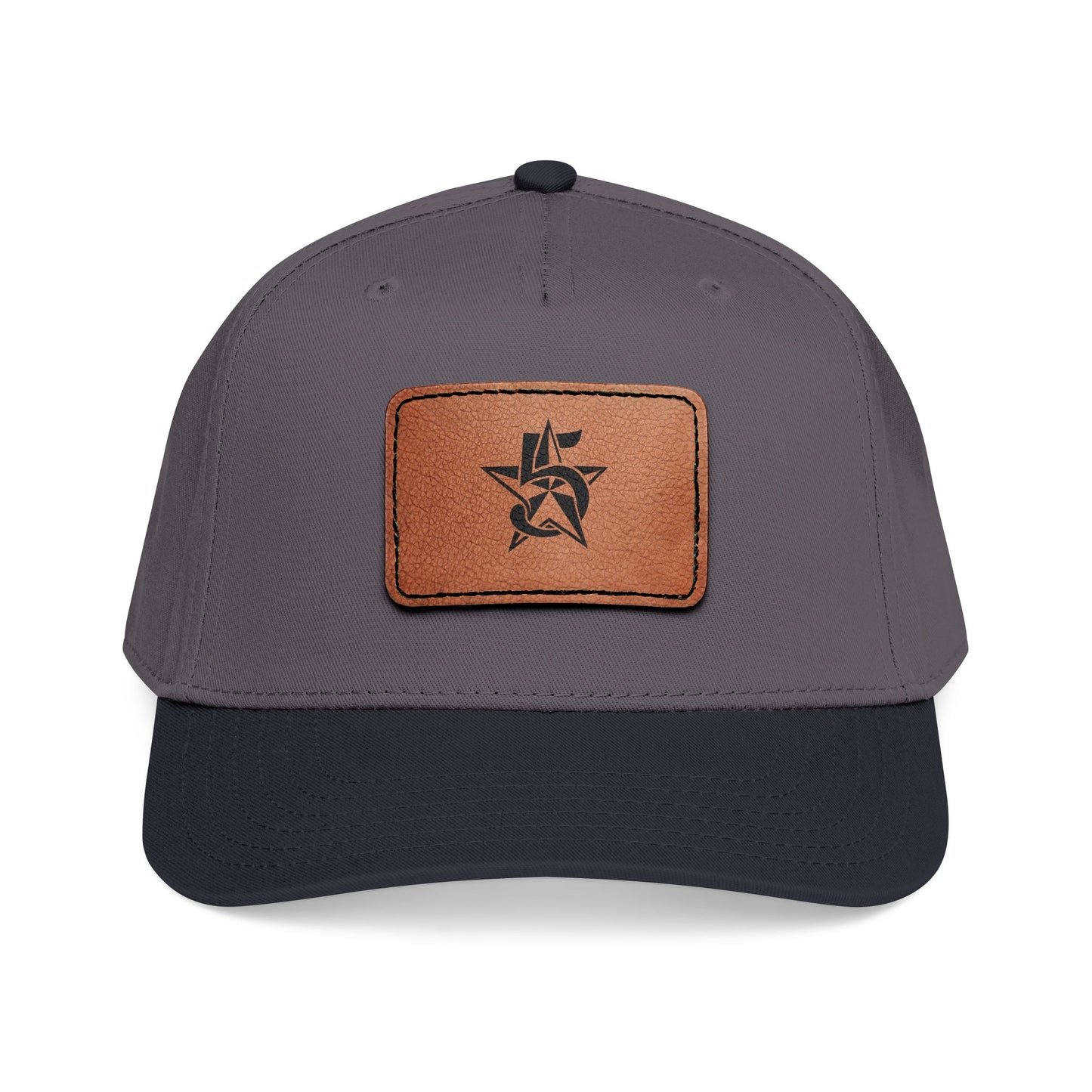 5 Star Electric Mid Profile Baseball Cap with Leather Patch (Rectangle)