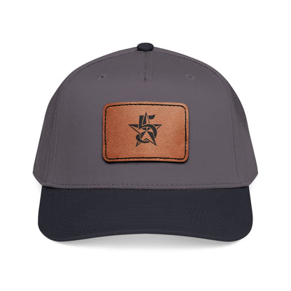 5 Star Electric Mid Profile Baseball Cap with Leather Patch (Rectangle)