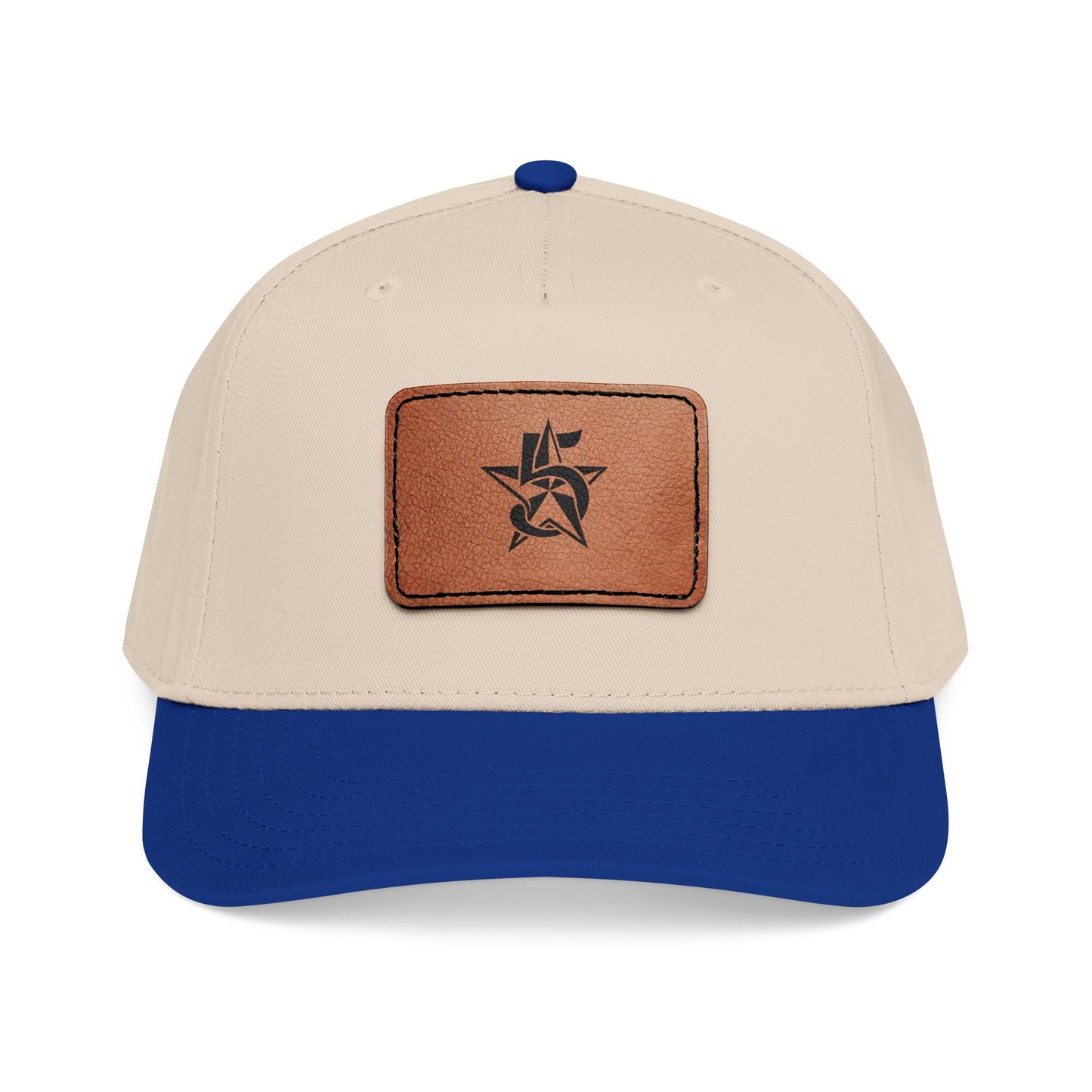 5 Star Electric Mid Profile Baseball Cap with Leather Patch (Rectangle)