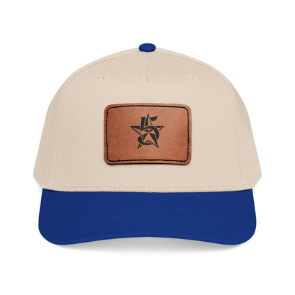 5 Star Electric Mid Profile Baseball Cap with Leather Patch (Rectangle)