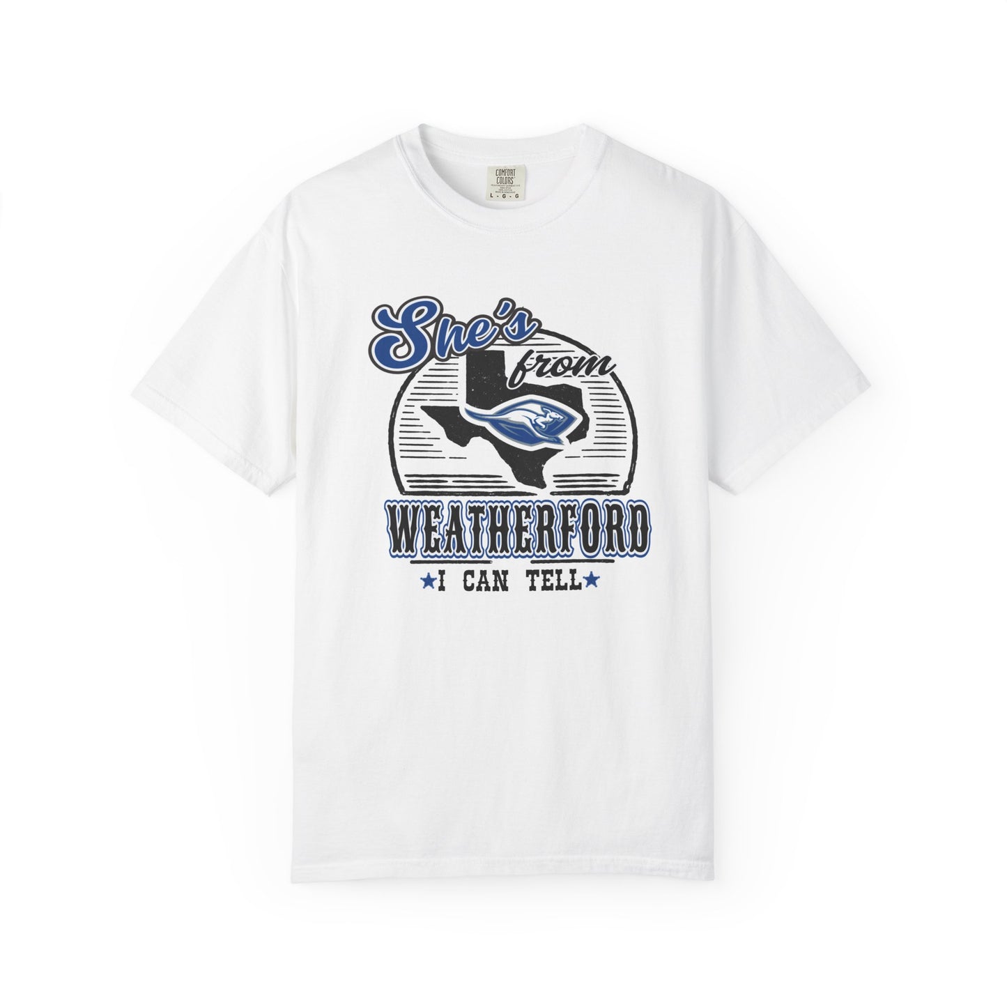 She's From Weatherford I Can Tell Tee | Comfort Colors Game Day Shirt