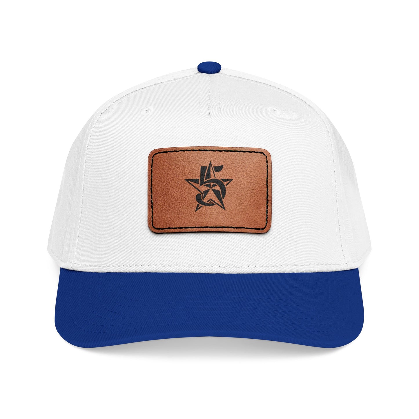 5 Star Electric Mid Profile Baseball Cap with Leather Patch (Rectangle)