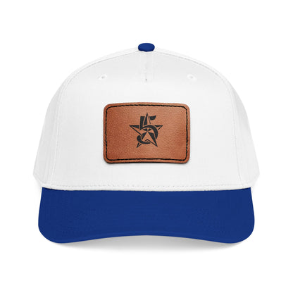 5 Star Electric Mid Profile Baseball Cap with Leather Patch (Rectangle)