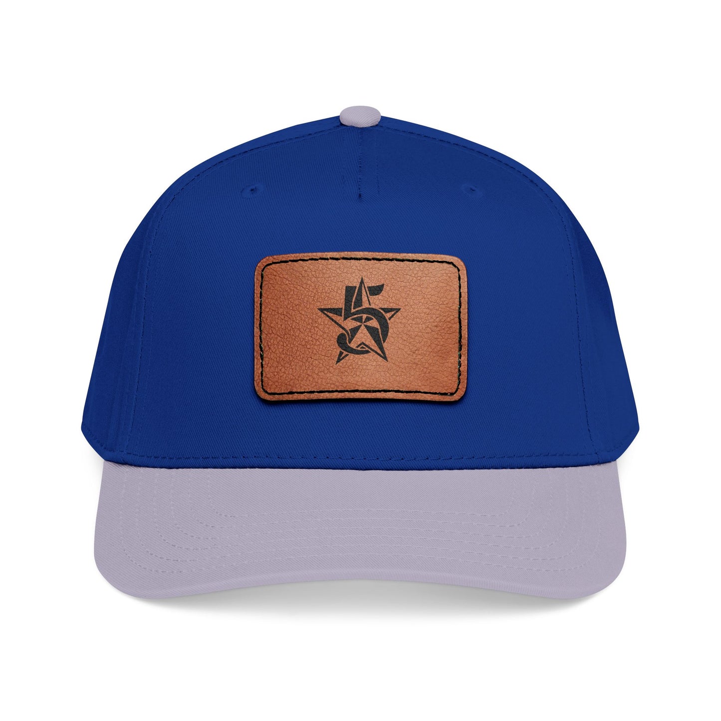 5 Star Electric Mid Profile Baseball Cap with Leather Patch (Rectangle)