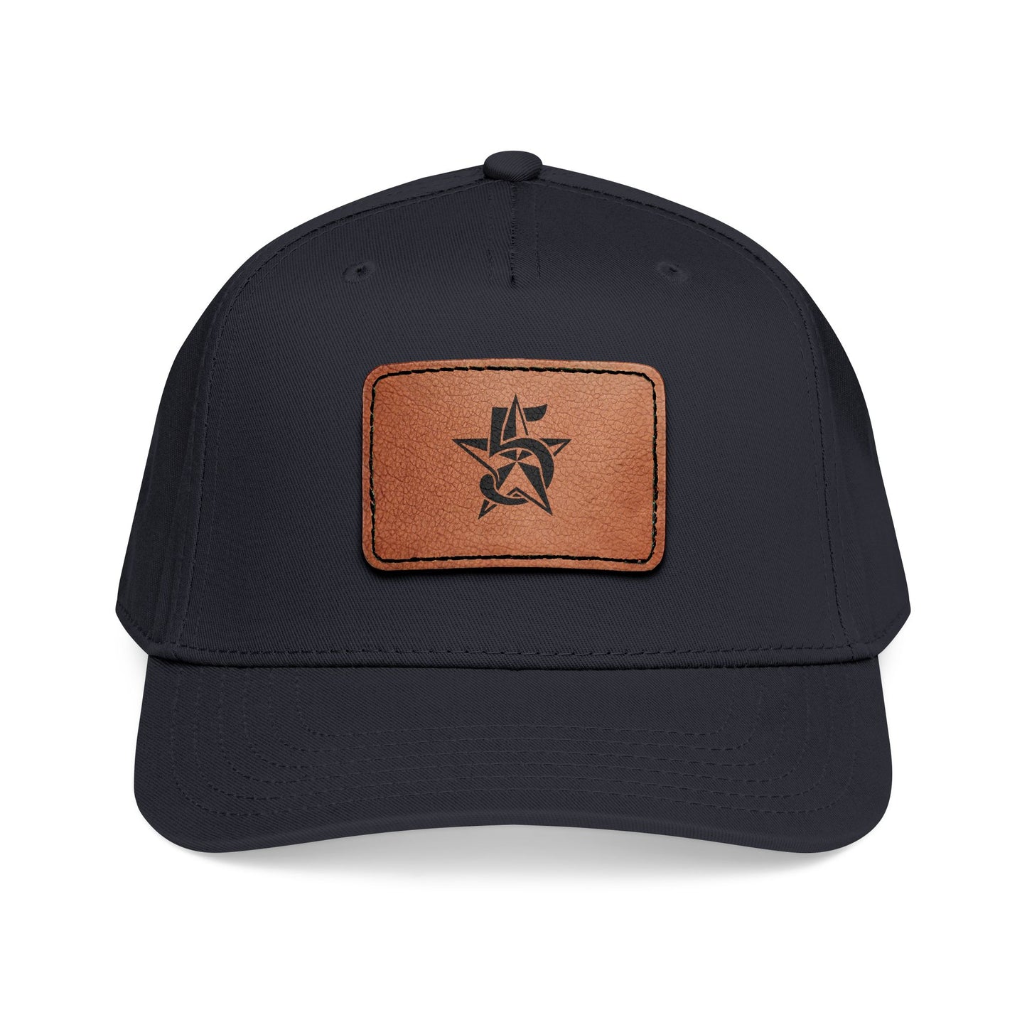 5 Star Electric Mid Profile Baseball Cap with Leather Patch (Rectangle)