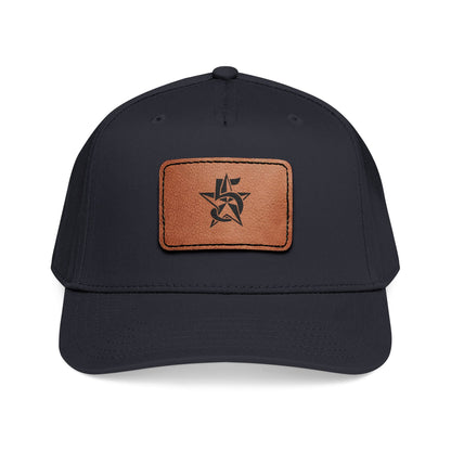 5 Star Electric Mid Profile Baseball Cap with Leather Patch (Rectangle)