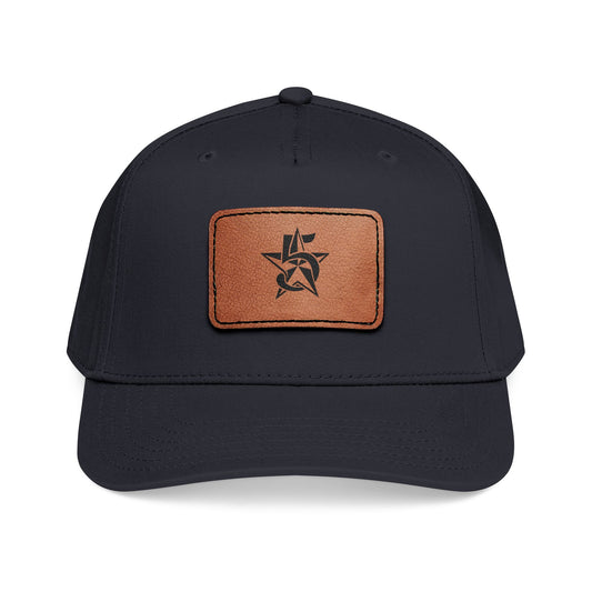 5 Star Electric Mid Profile Baseball Cap with Leather Patch (Rectangle)