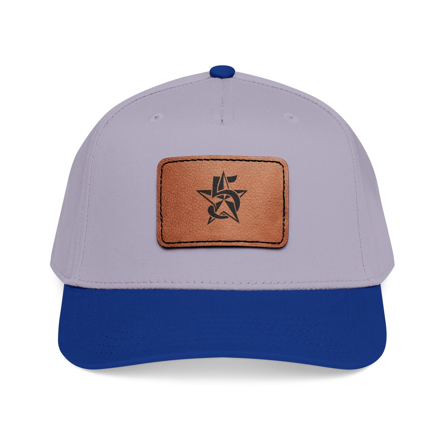 5 Star Electric Mid Profile Baseball Cap with Leather Patch (Rectangle)