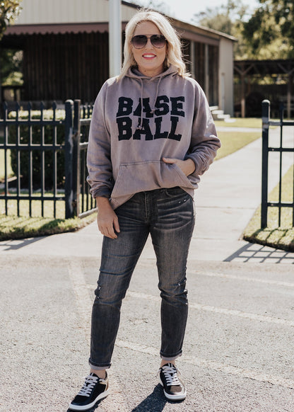 Pre-Order: Baseball Vintage Raglan Hoodie in Zinc