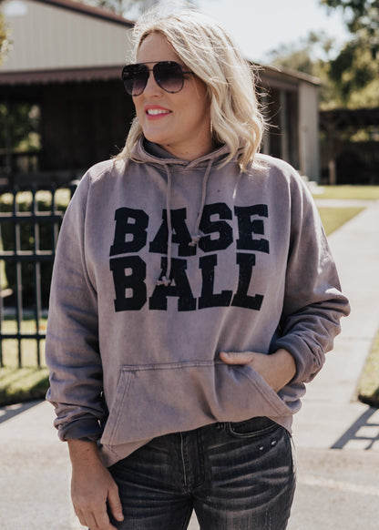 Pre-Order: Baseball Vintage Raglan Hoodie in Zinc