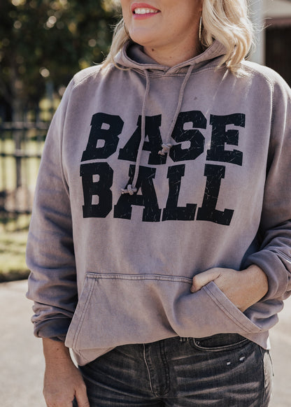 Pre-Order: Baseball Vintage Raglan Hoodie in Zinc