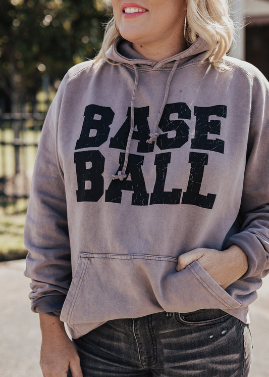 Pre-Order: Baseball Vintage Raglan Hoodie in Zinc