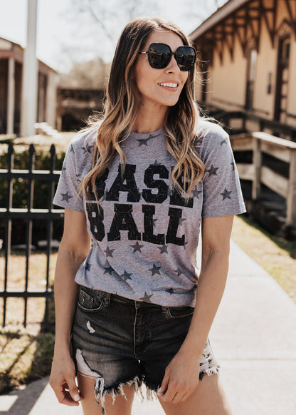 Baseball Star Grey Tee