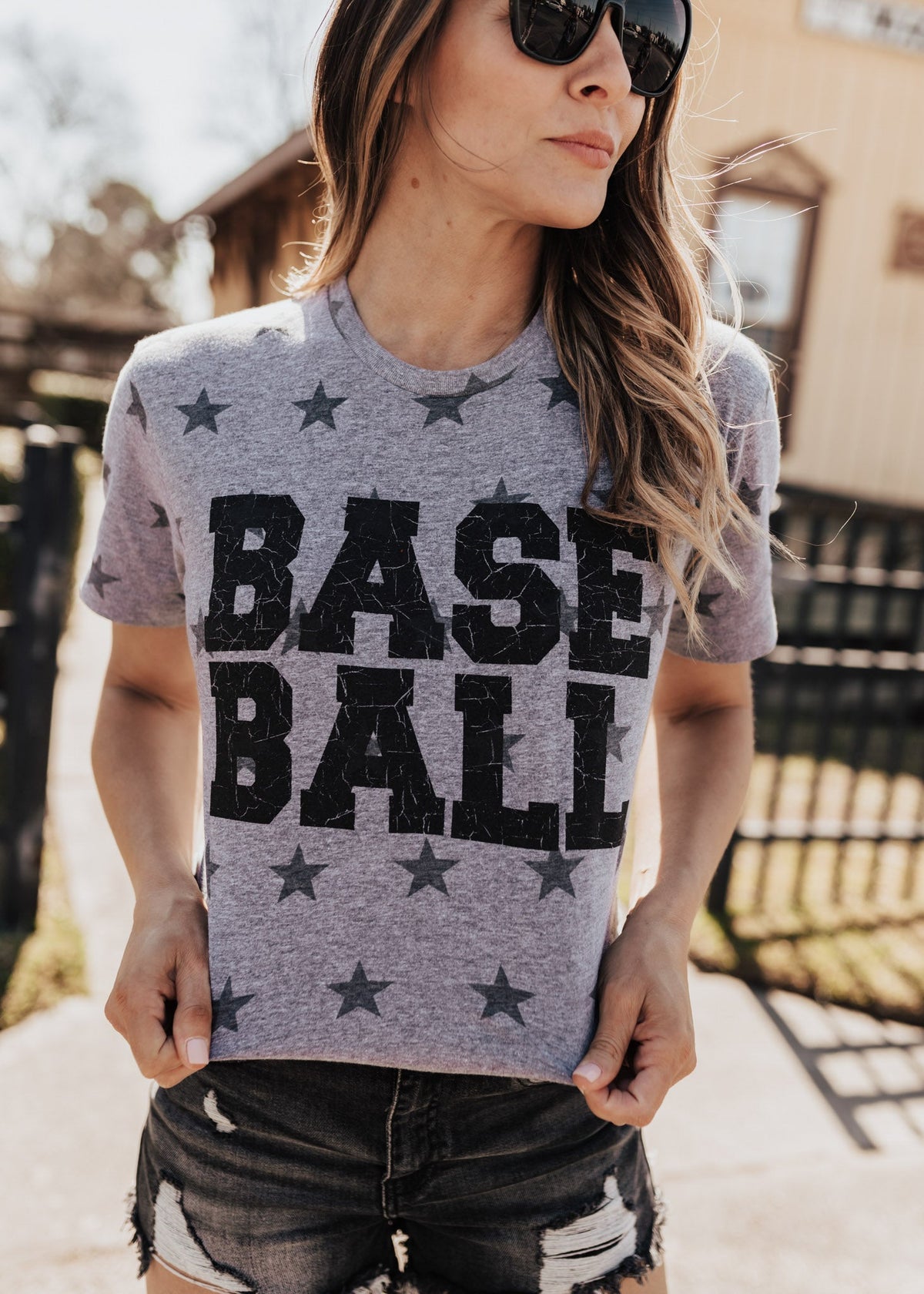 Baseball Star Grey Tee